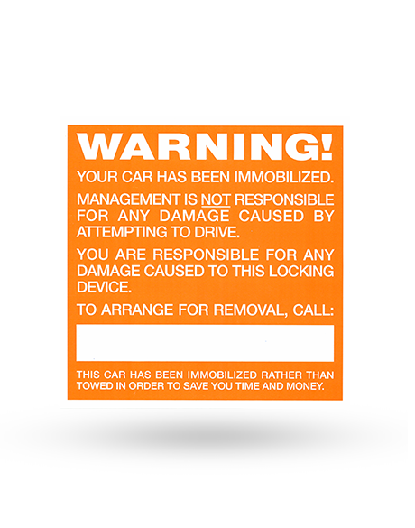 Static Cling Wrap Warning Stickers - Universal Boot